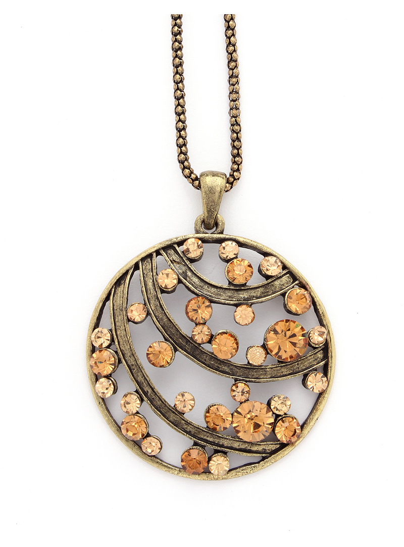 Golden Alloy Austrian Diamond Pendant 103632