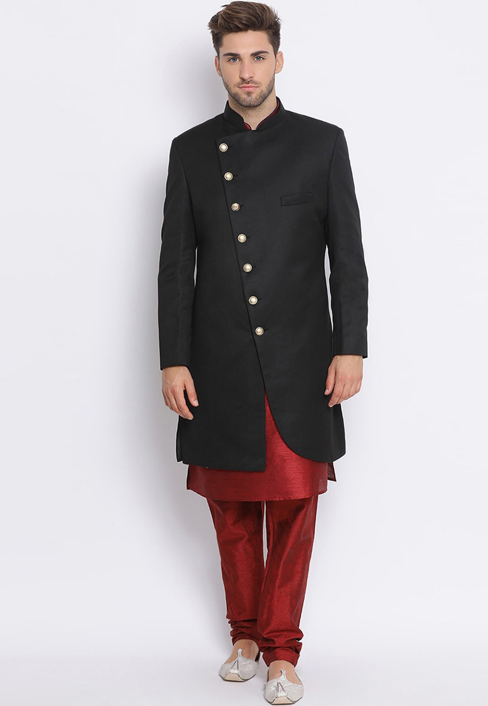 Black Viscose Indo Western Kurta 235201