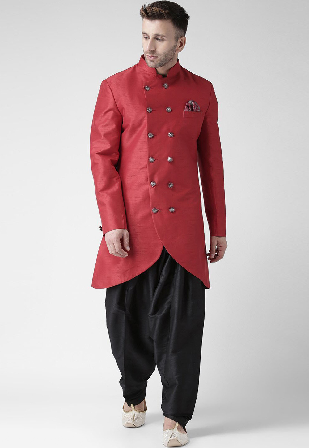 Maroon Silk Indo Western Sherwani 235207