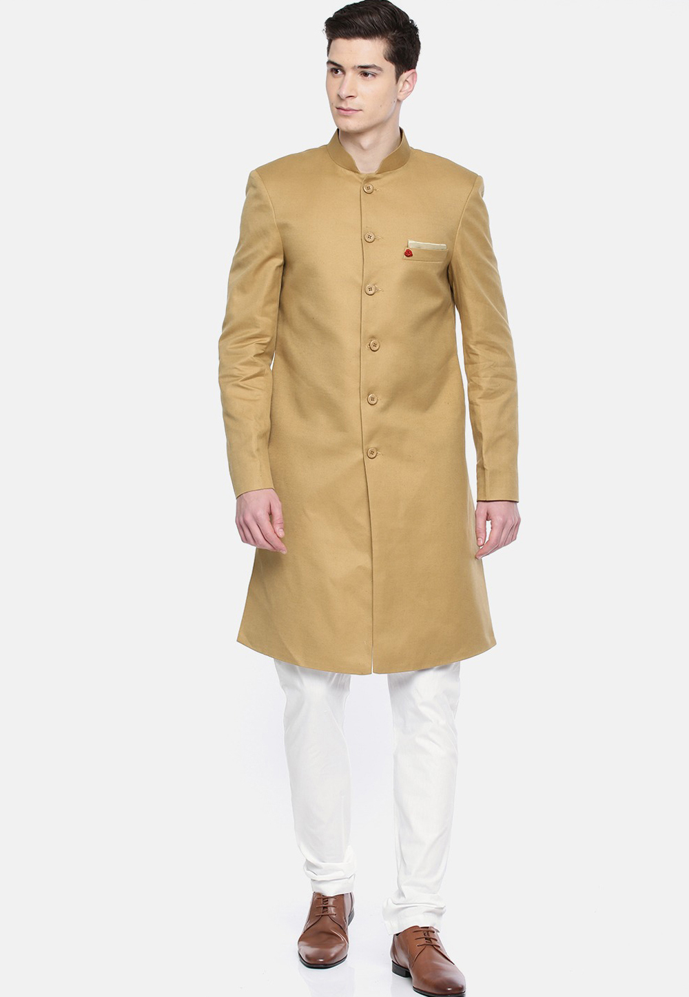 Golden Viscose Sherwani 235211