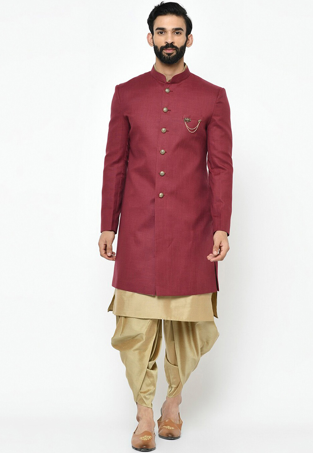 Maroon Viscose Indo Western Kurta 235212