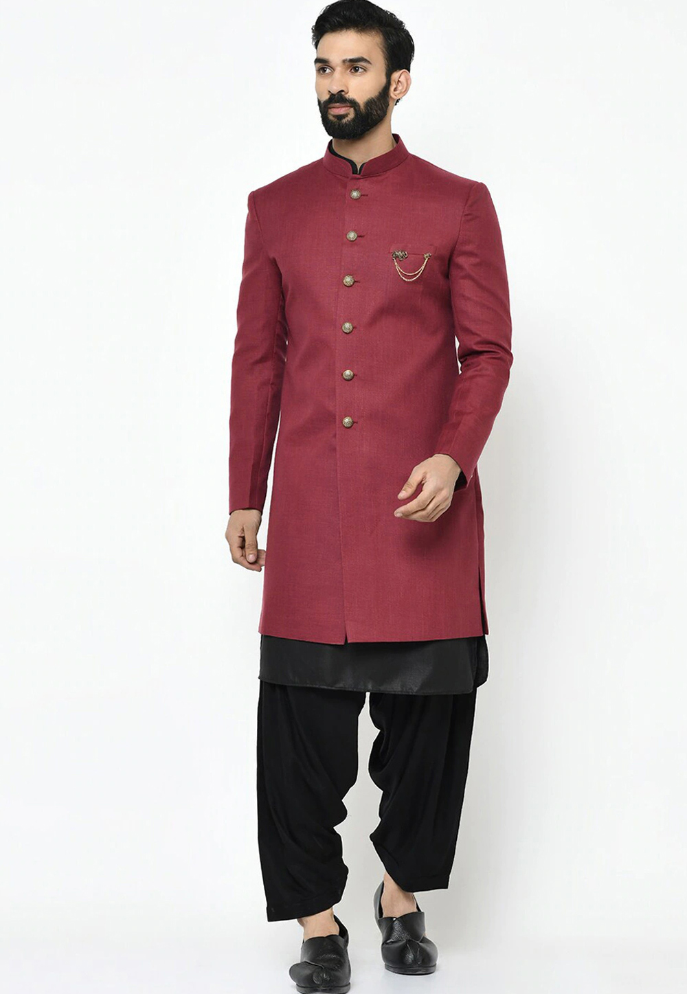 Maroon Viscose Indo Western Kurta 235213