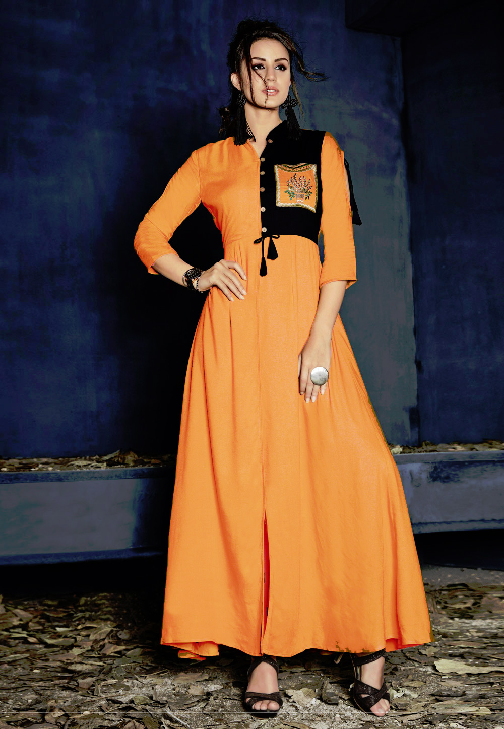 Mustard Rayon Kurti 230565