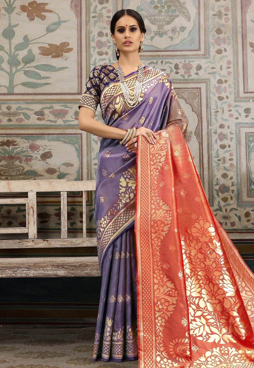 Light Blue Kanjivaram Silk Festival Wear Saree 168352