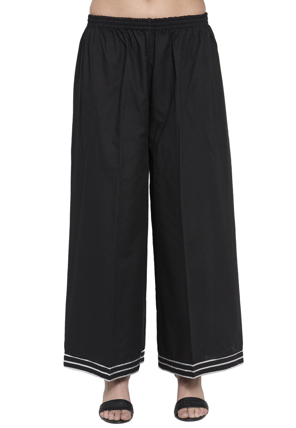 Black Rayon Readymade Palazzo Pant 195134