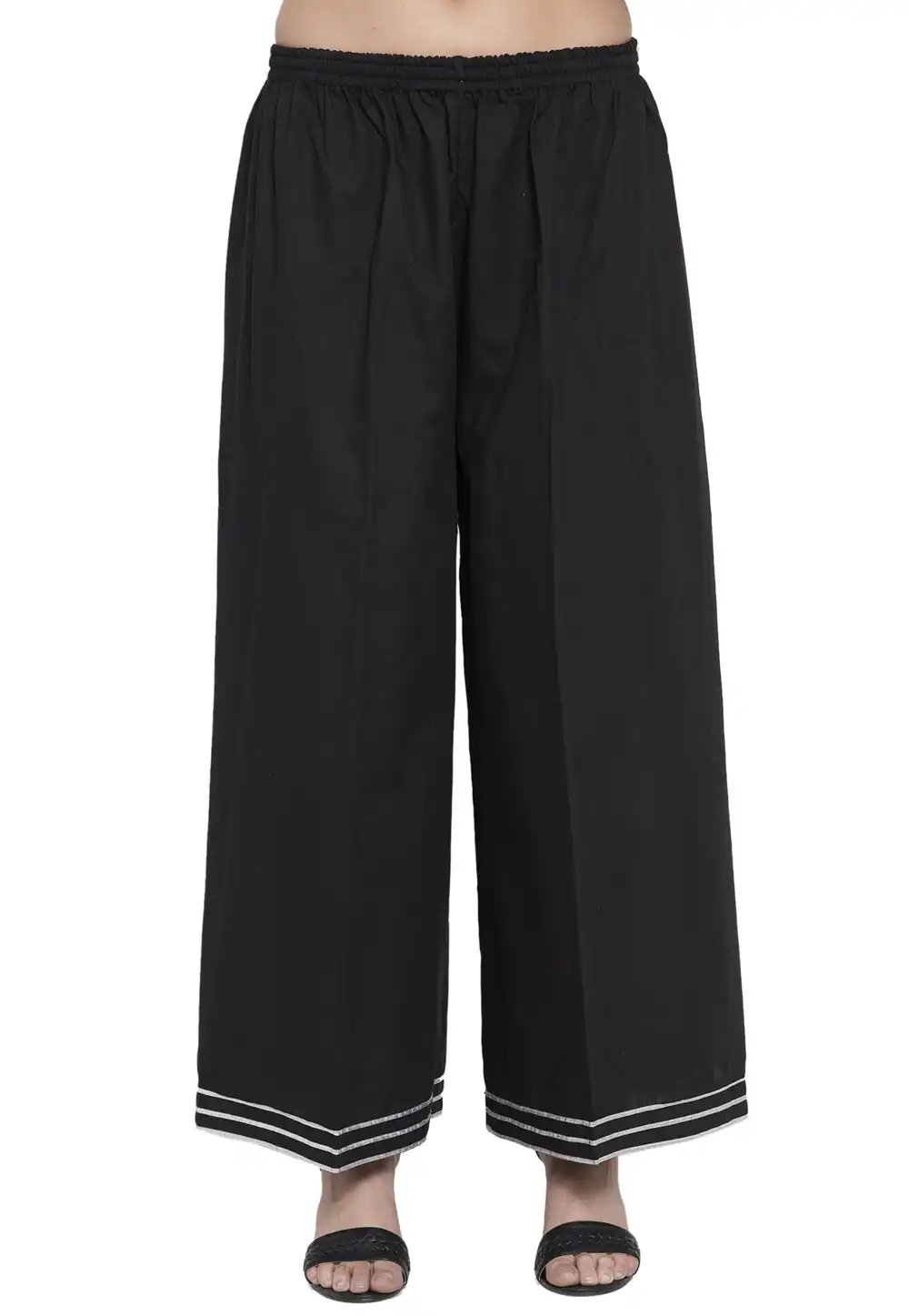 Black Rayon Readymade Palazzo Pant 195134