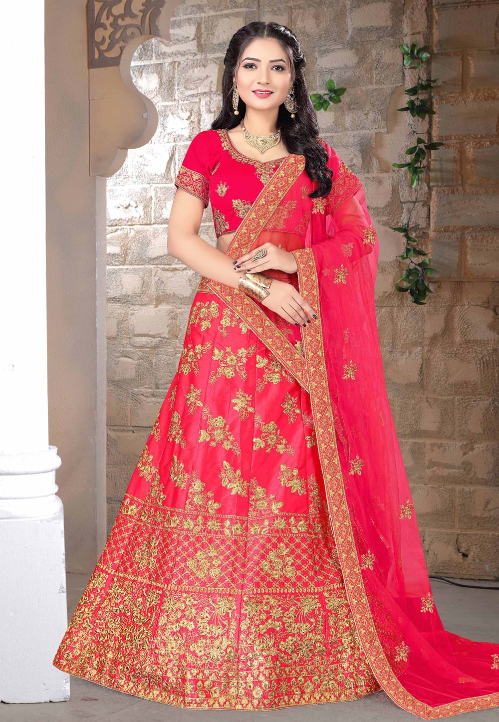 Pink Silk A Line Lehenga Choli 169967