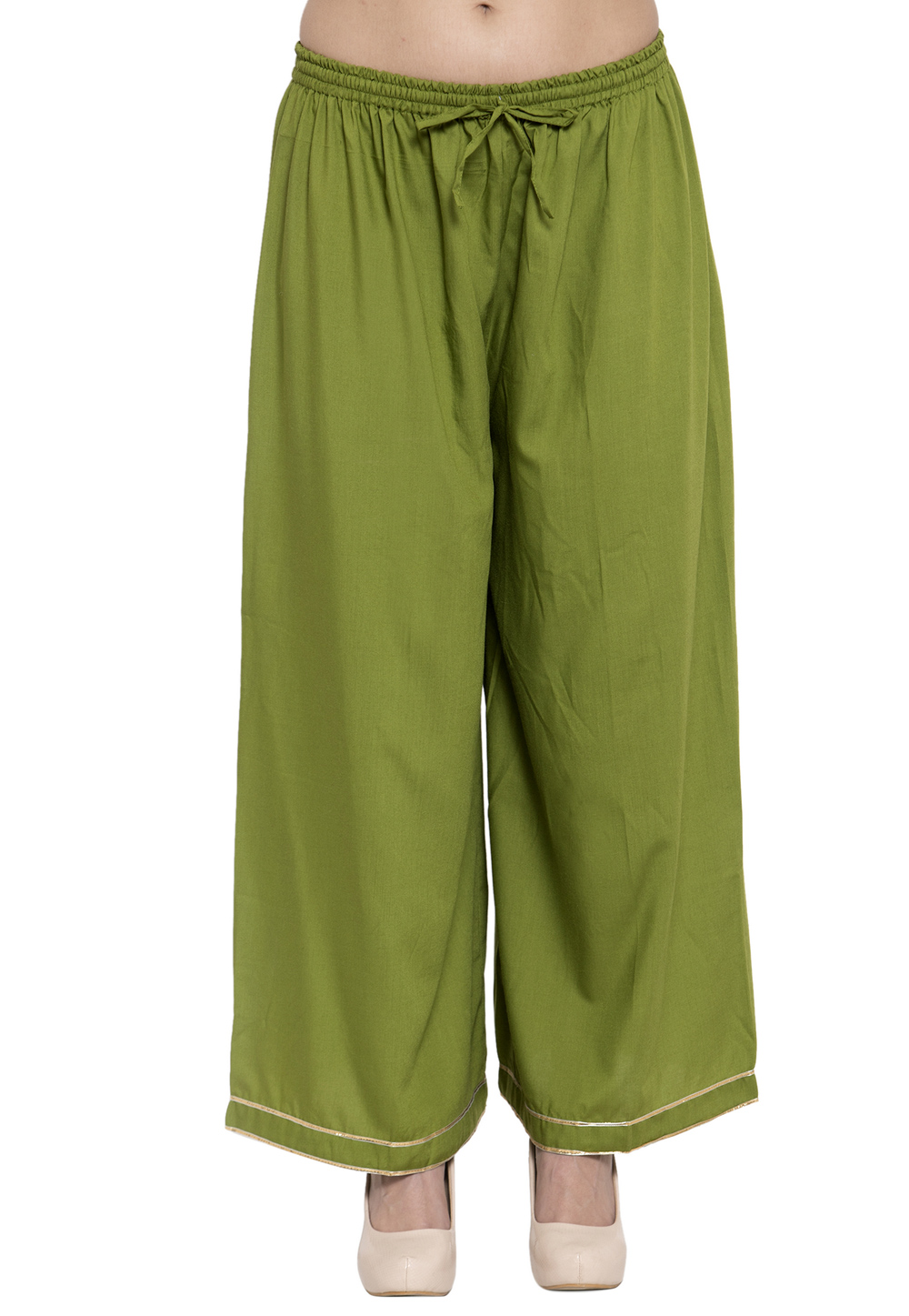 Green Viscose Readymade Palazzo Pant 195136