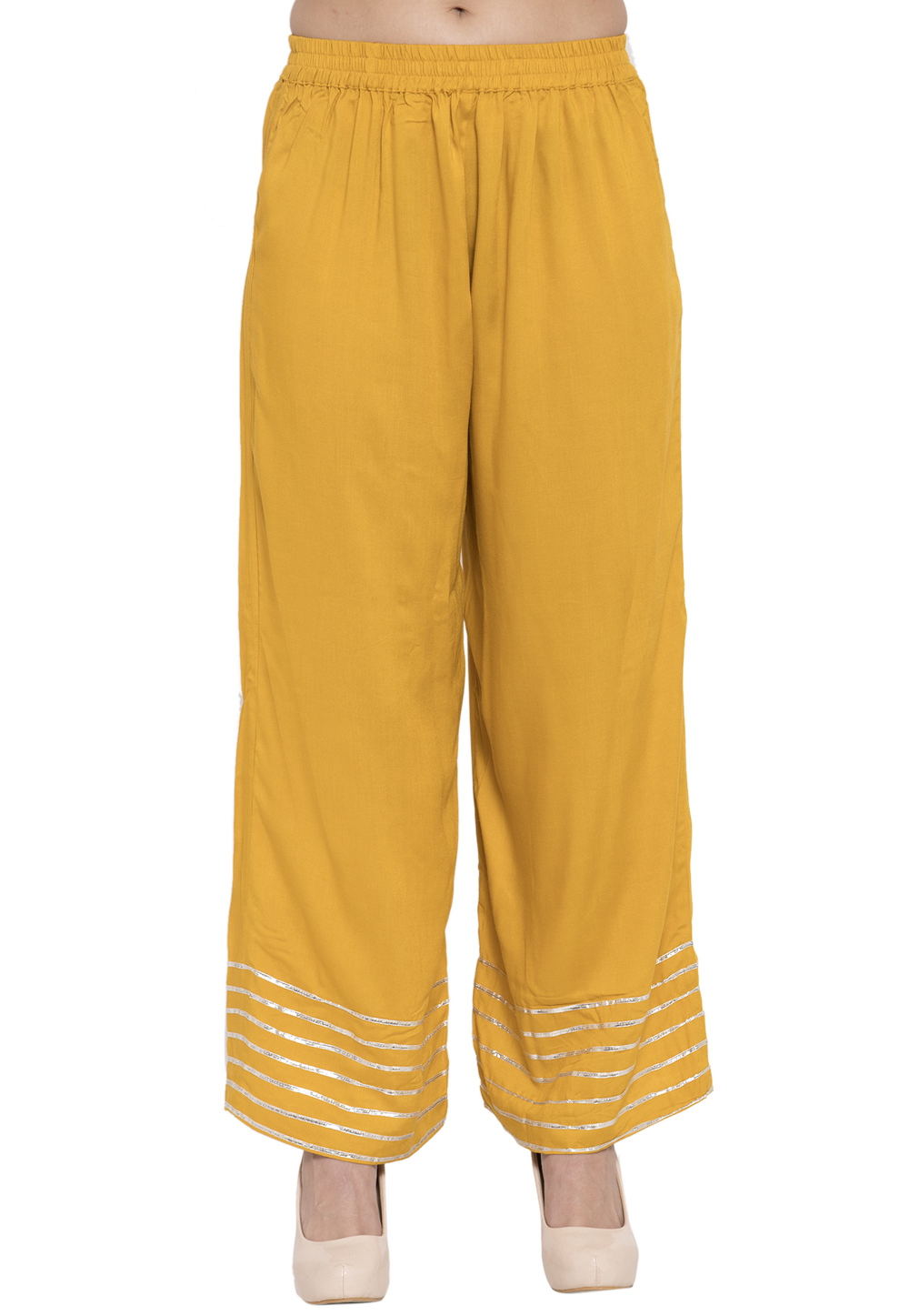 Yellow Rayon Readymade Palazzo Pant 195137