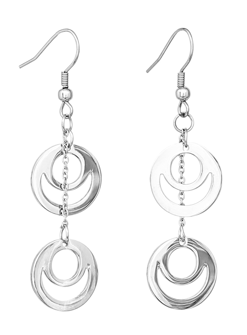 Silver Steel Earrings 102470