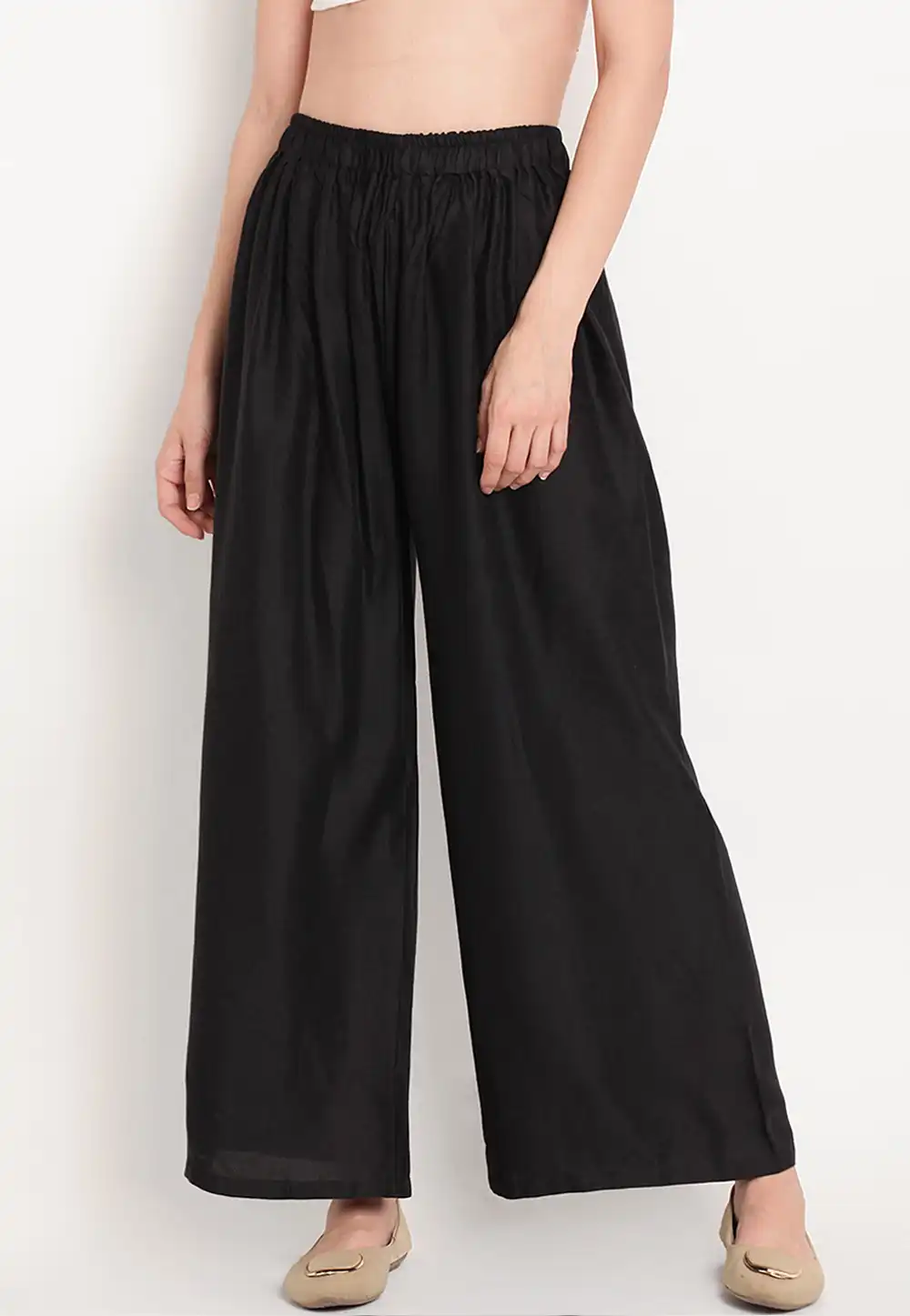 Black Rayon Readymade Palazzo Pant 195645