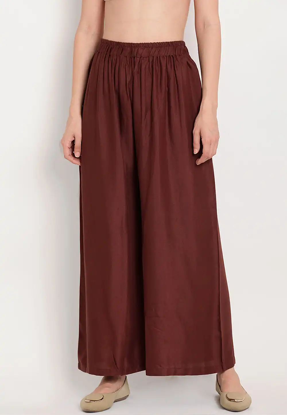 Maroon Rayon Readymade Palazzo Pant 195646