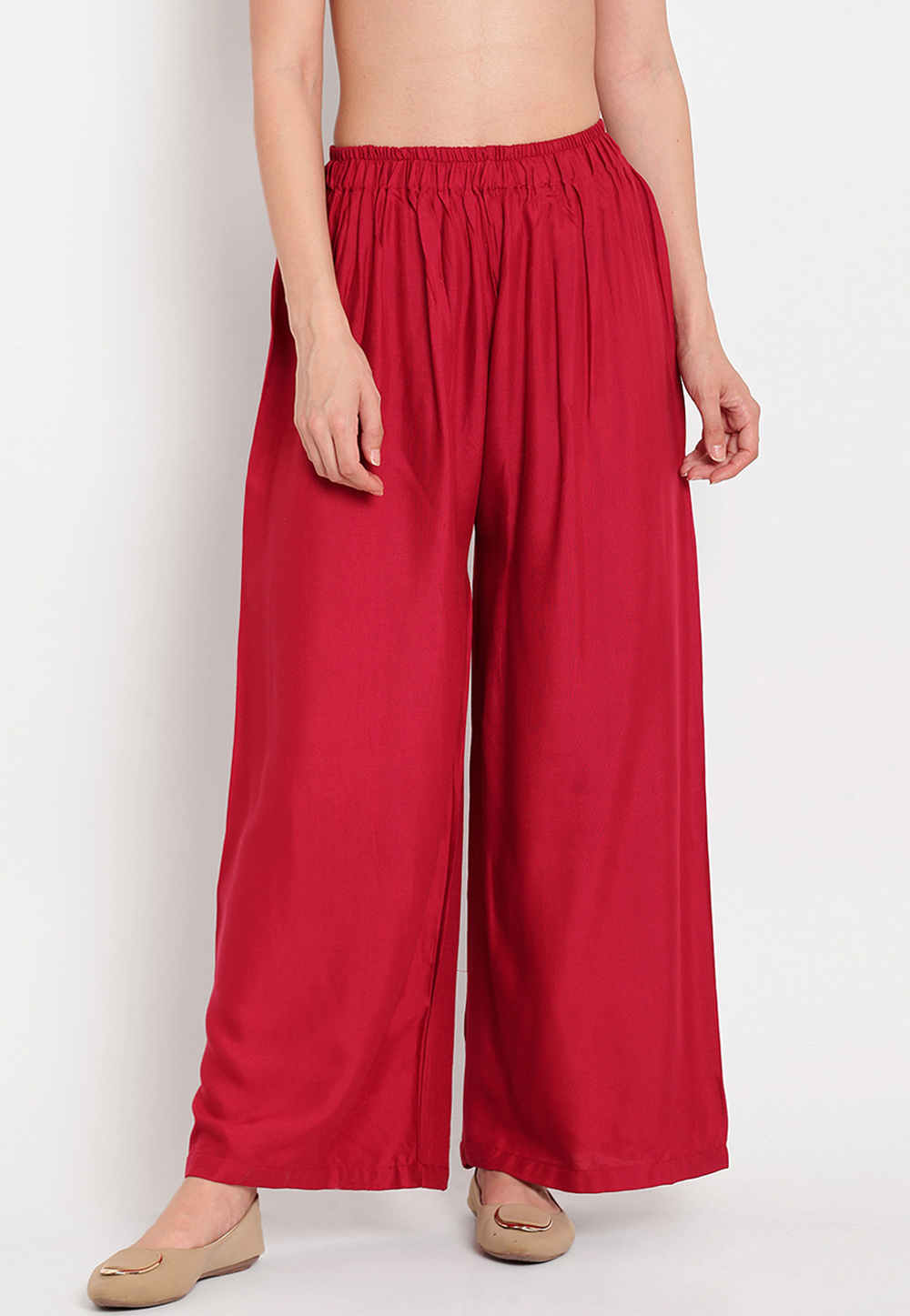 Magenta Rayon Readymade Palazzo Pant 195647
