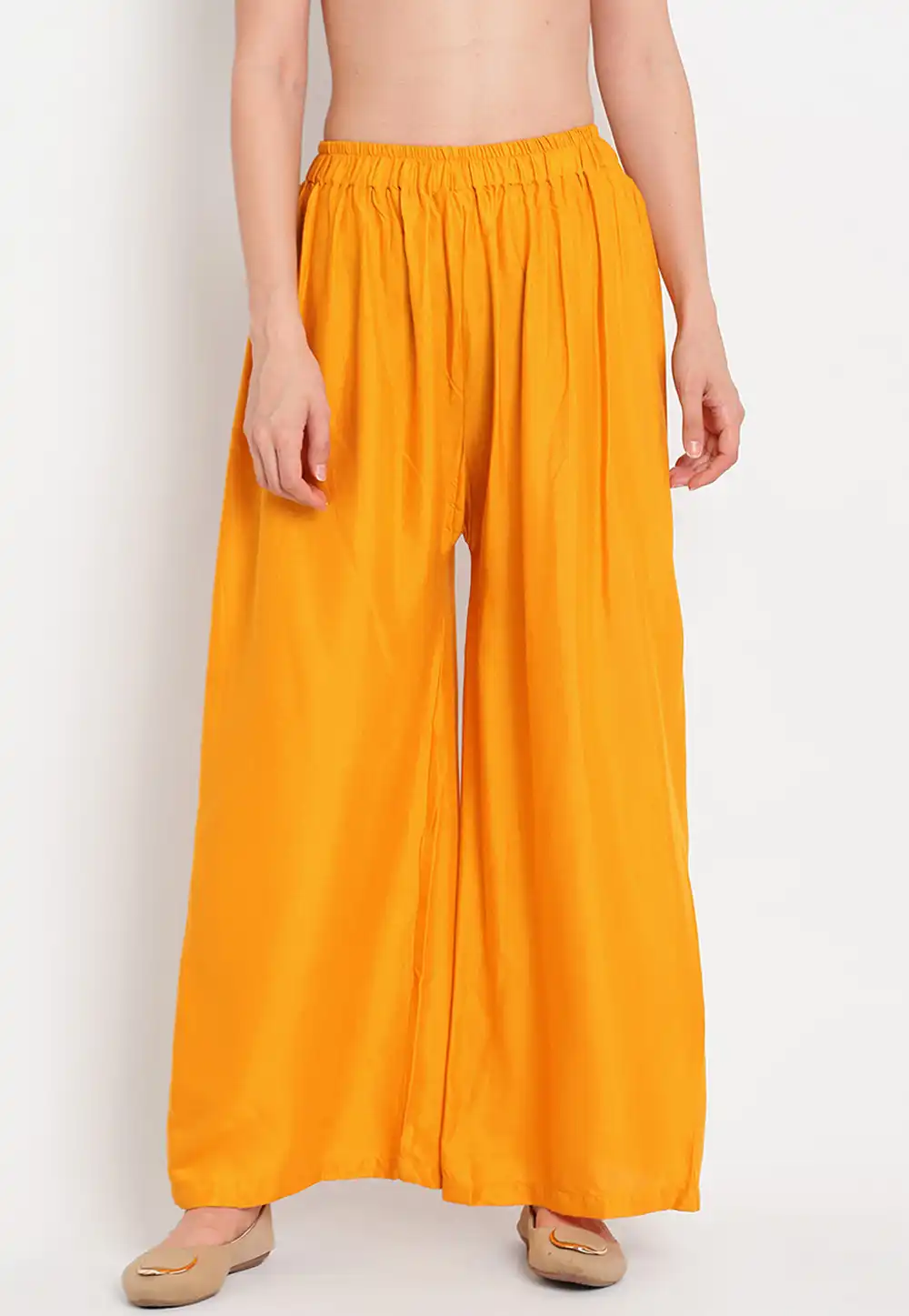 Yellow Rayon Readymade Palazzo Pant 195648