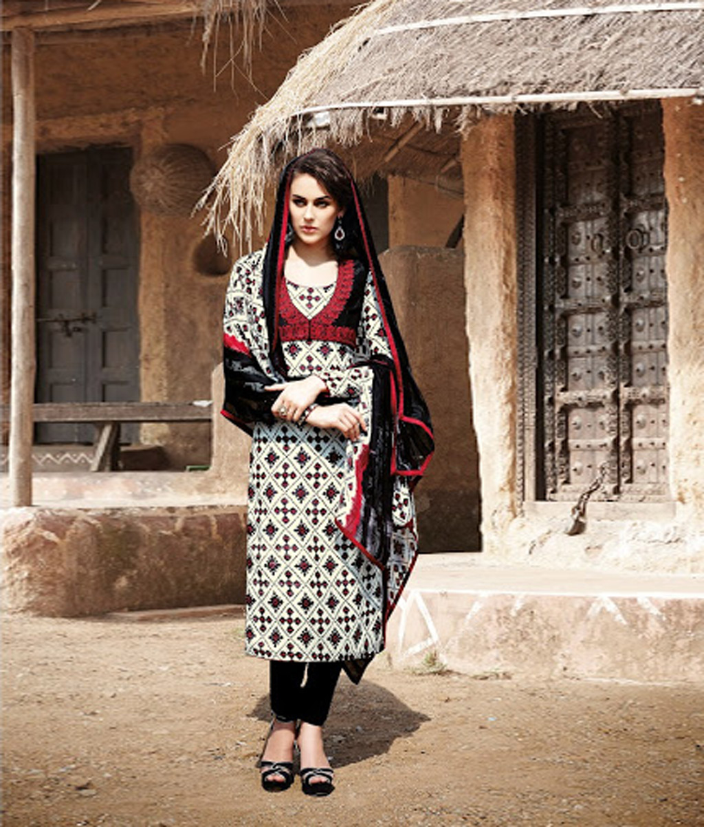 Black Bhagalpuri Churidar Suit 67269