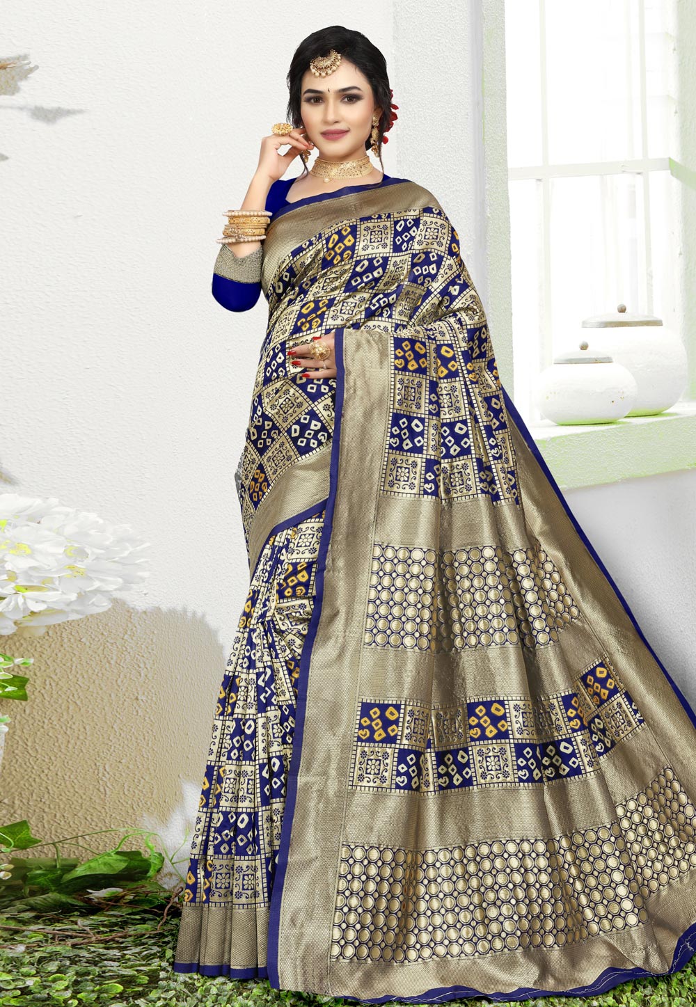 Blue Silk Festival Wear Saree 215967