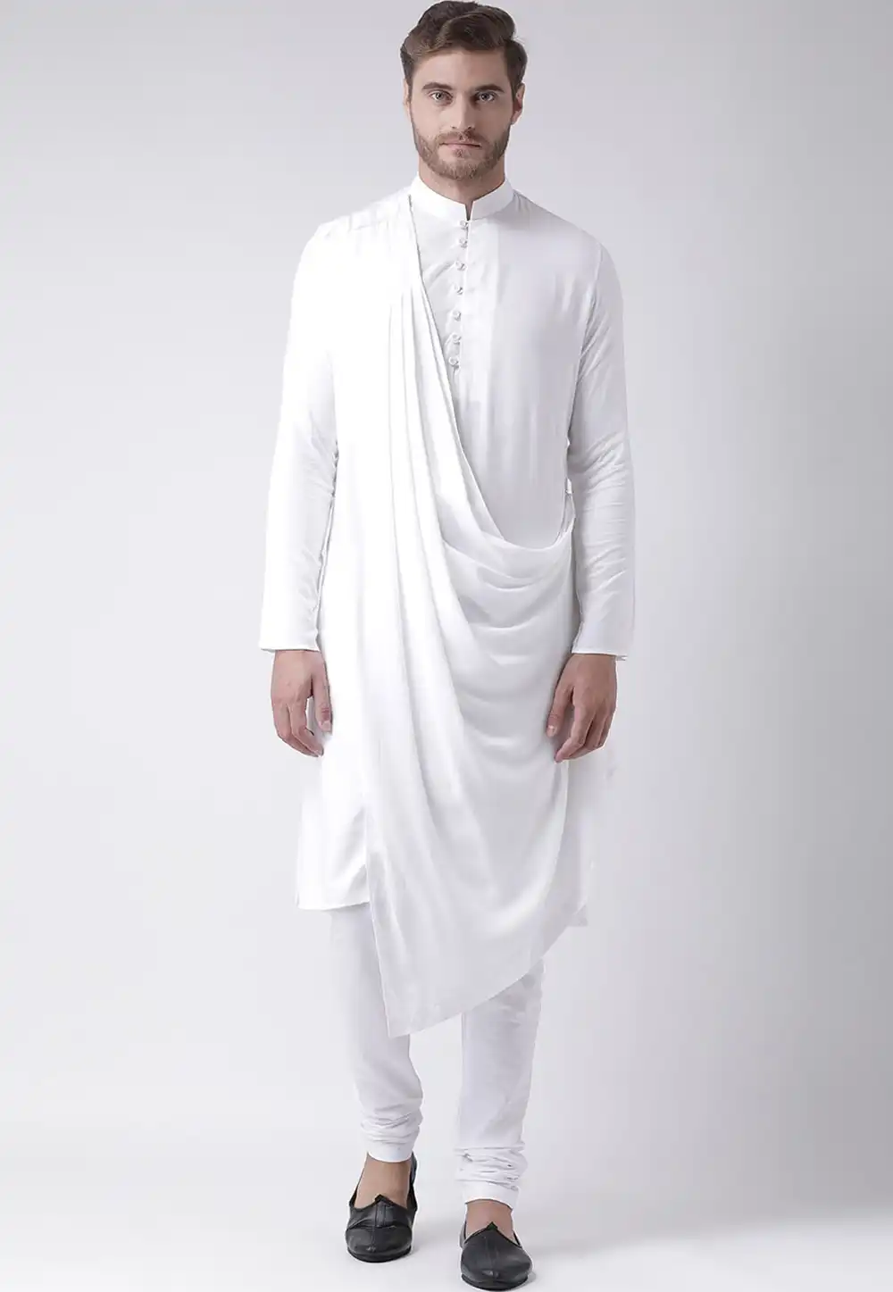 White Cotton Readymade Designer Kurta Pajama 200223