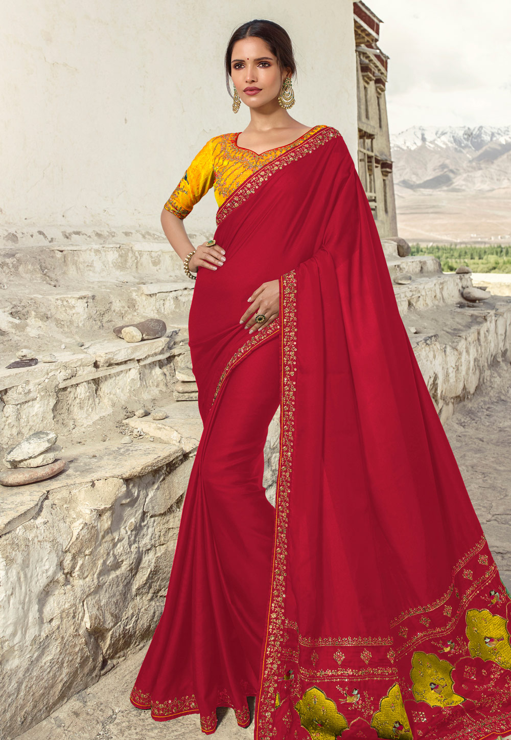 Magenta Silk Party Wear Saree 190428