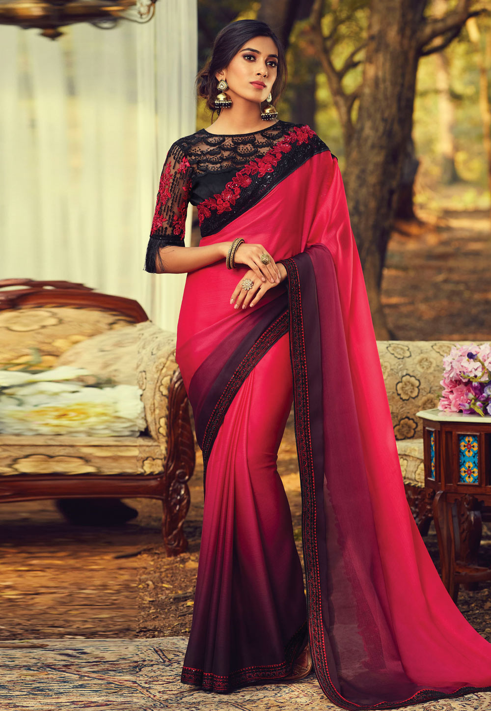 Pink Silk Festival Wear Saree 213261