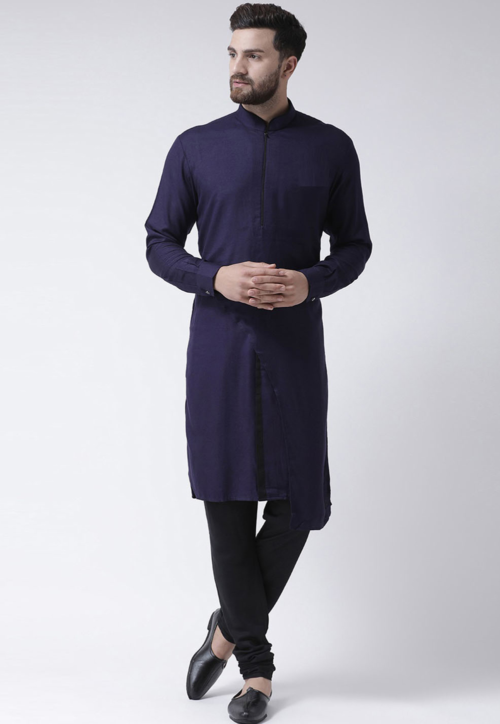 Navy Blue Cotton Readymade Kurta Pajama 200226