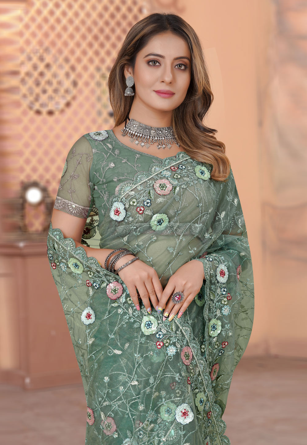 Net Saree Latest Saree Blouse Designs Pink Net Saree With Blouse