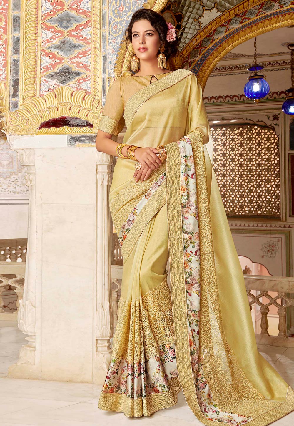 Beige Silk Festival Wear Saree 182213