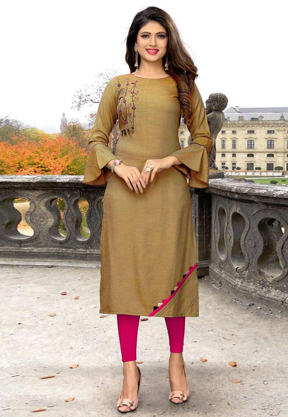 Green Rayon Readymade Kurti 183202