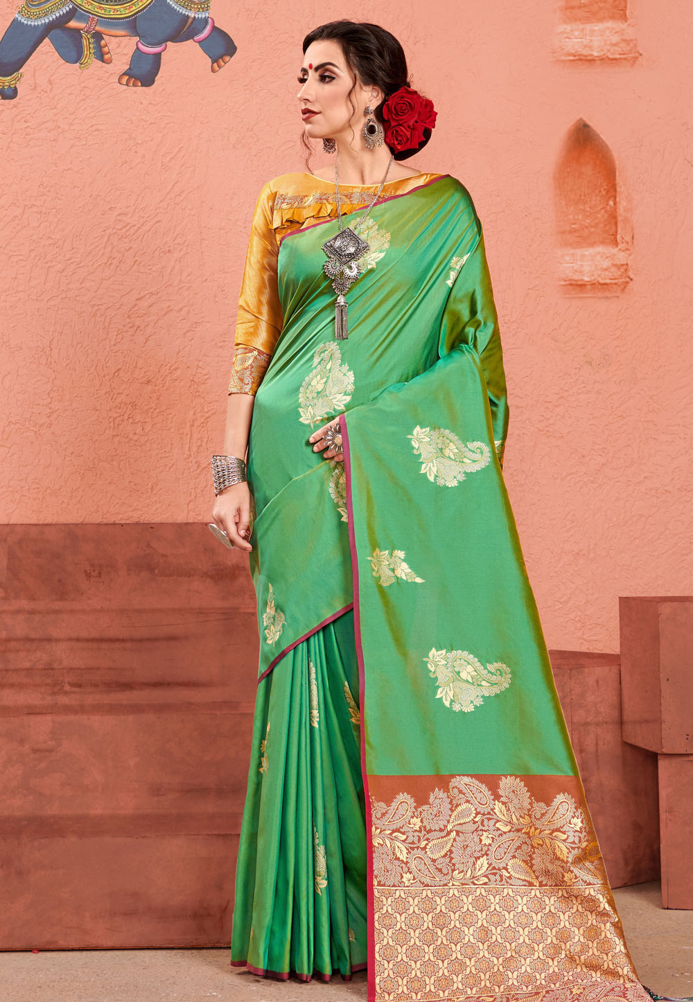 Green Kanjivaram Festival Wear Saree 183086