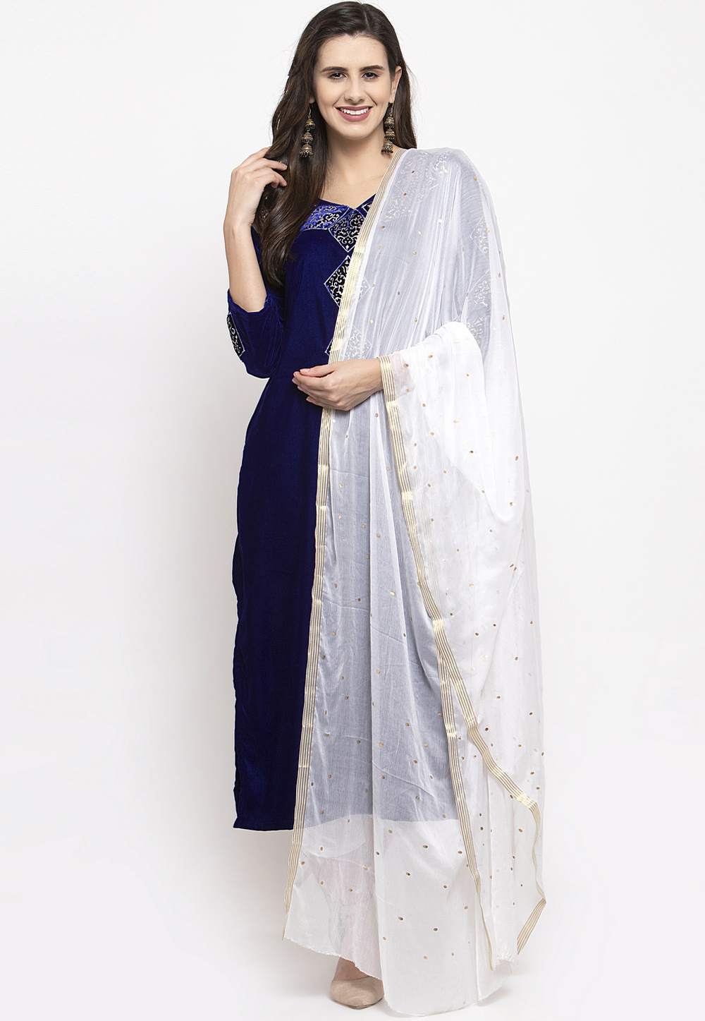 Blue Velvet Readymade Pant Style Suit 201290