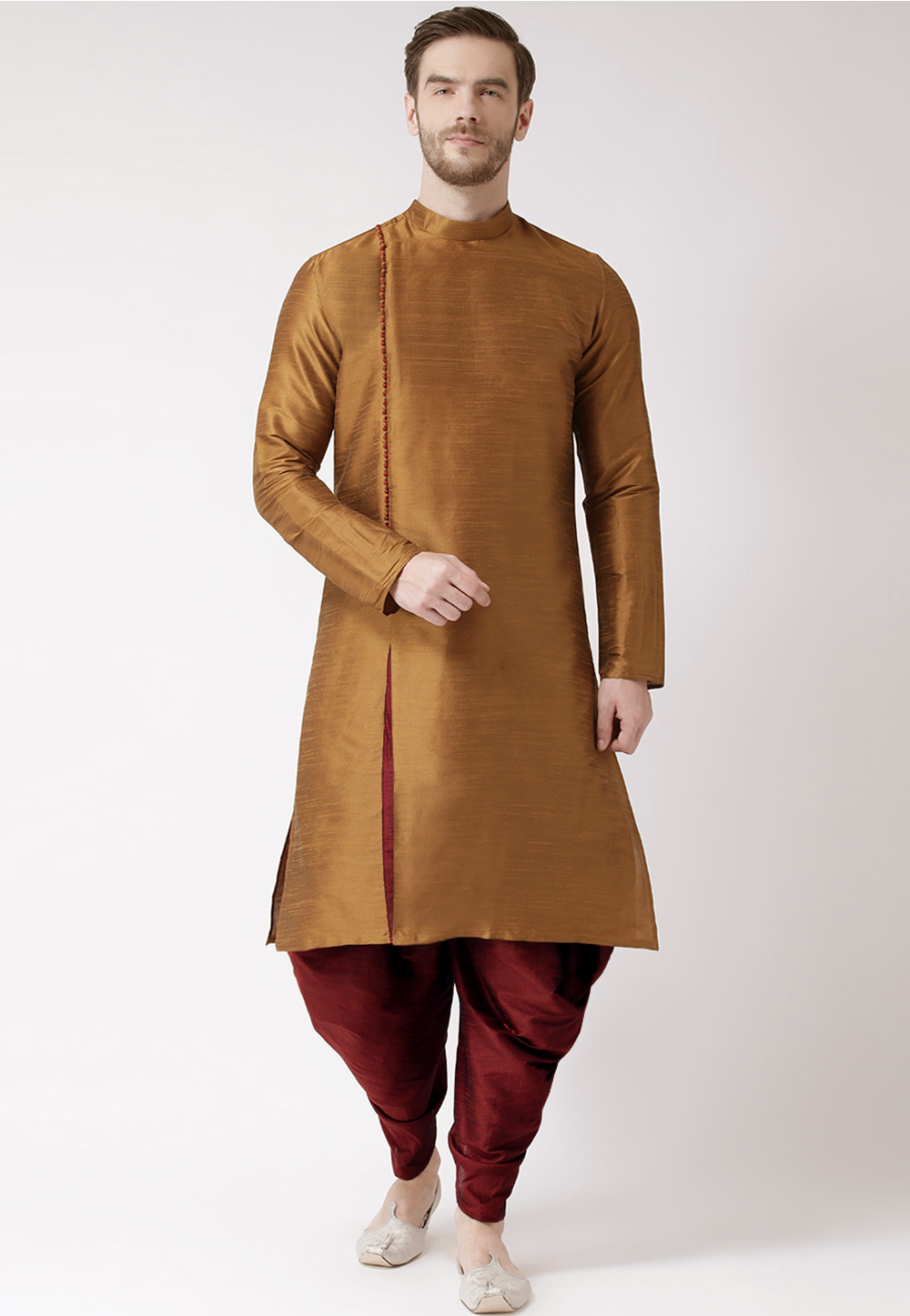 Brown Dupion Silk Readymade Dhoti Kurta 201538