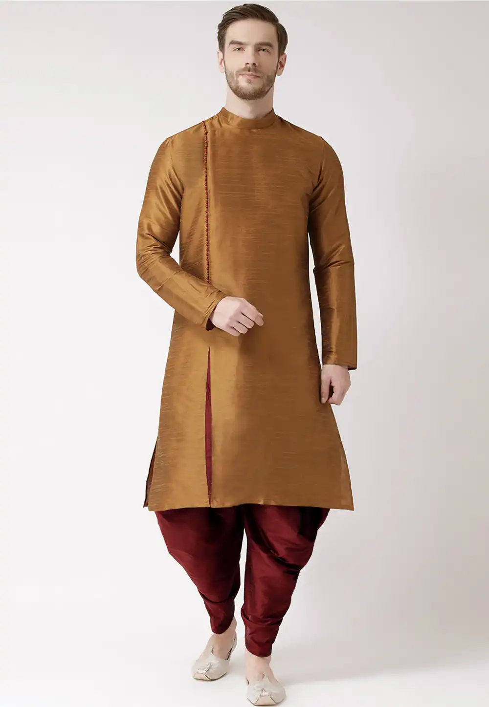 Brown Dupion Silk Readymade Dhoti Kurta 201538