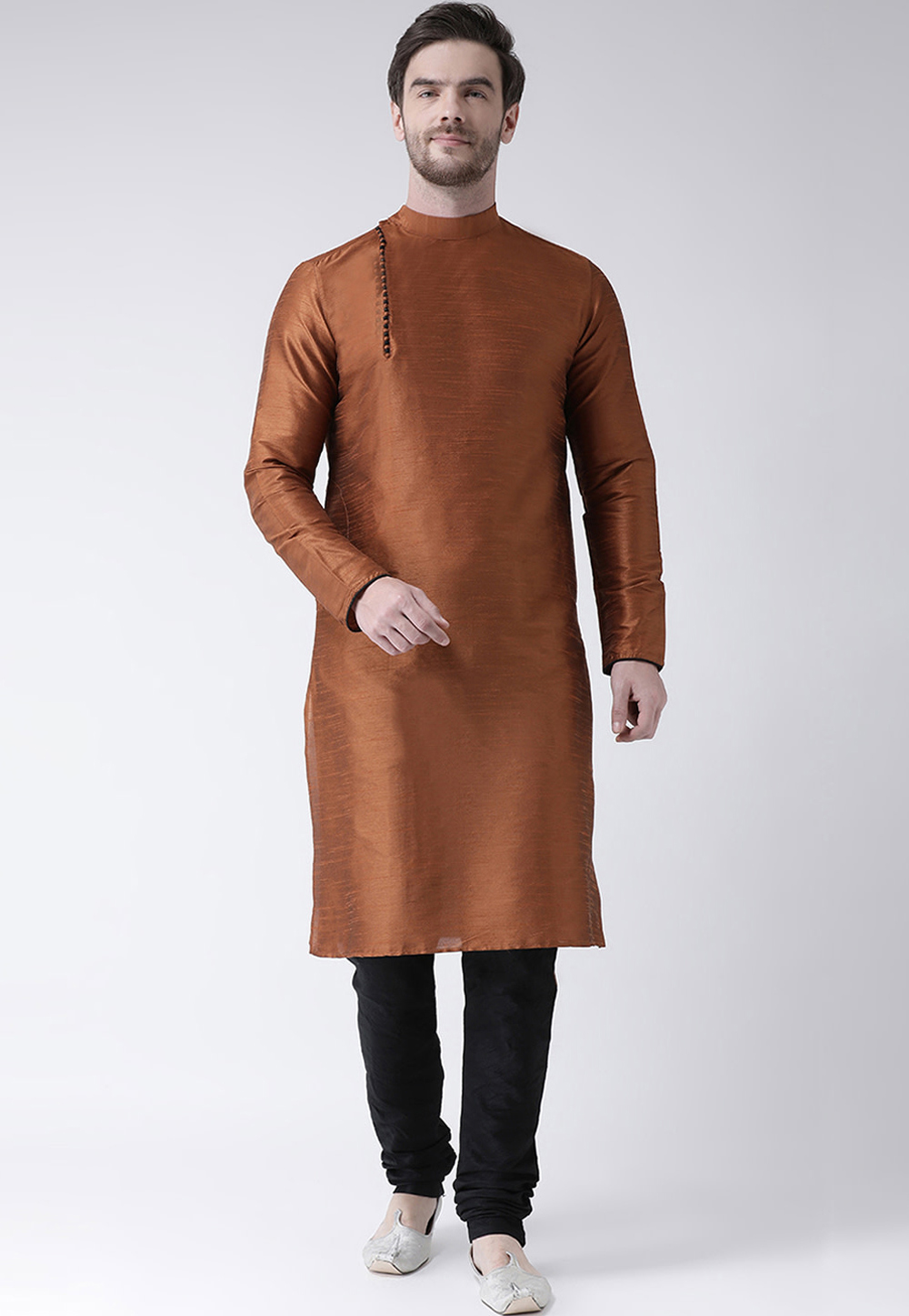 Rust Dupion Silk Readymade Kurta Pajama 201542