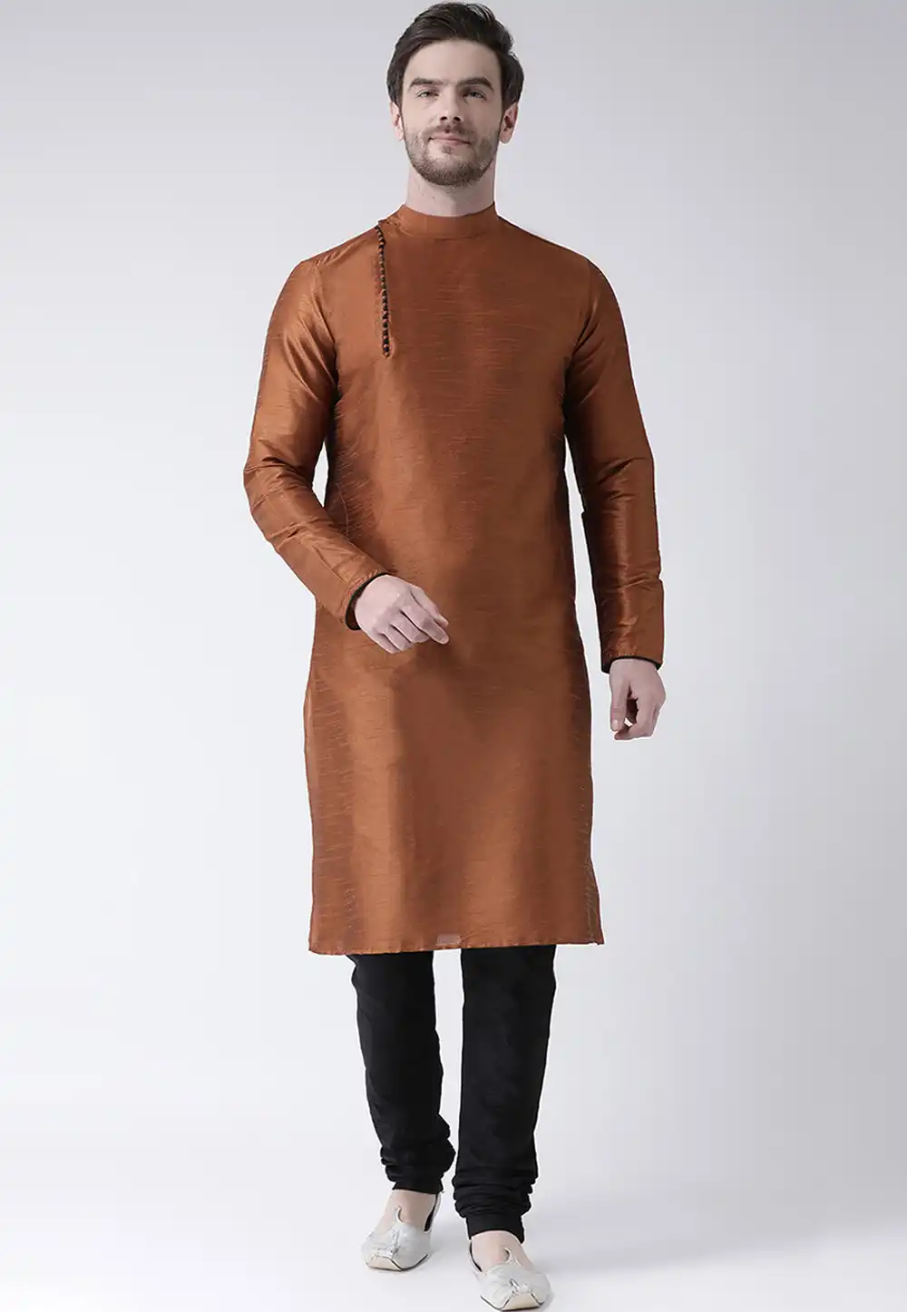 Rust Dupion Silk Readymade Kurta Pajama 201542
