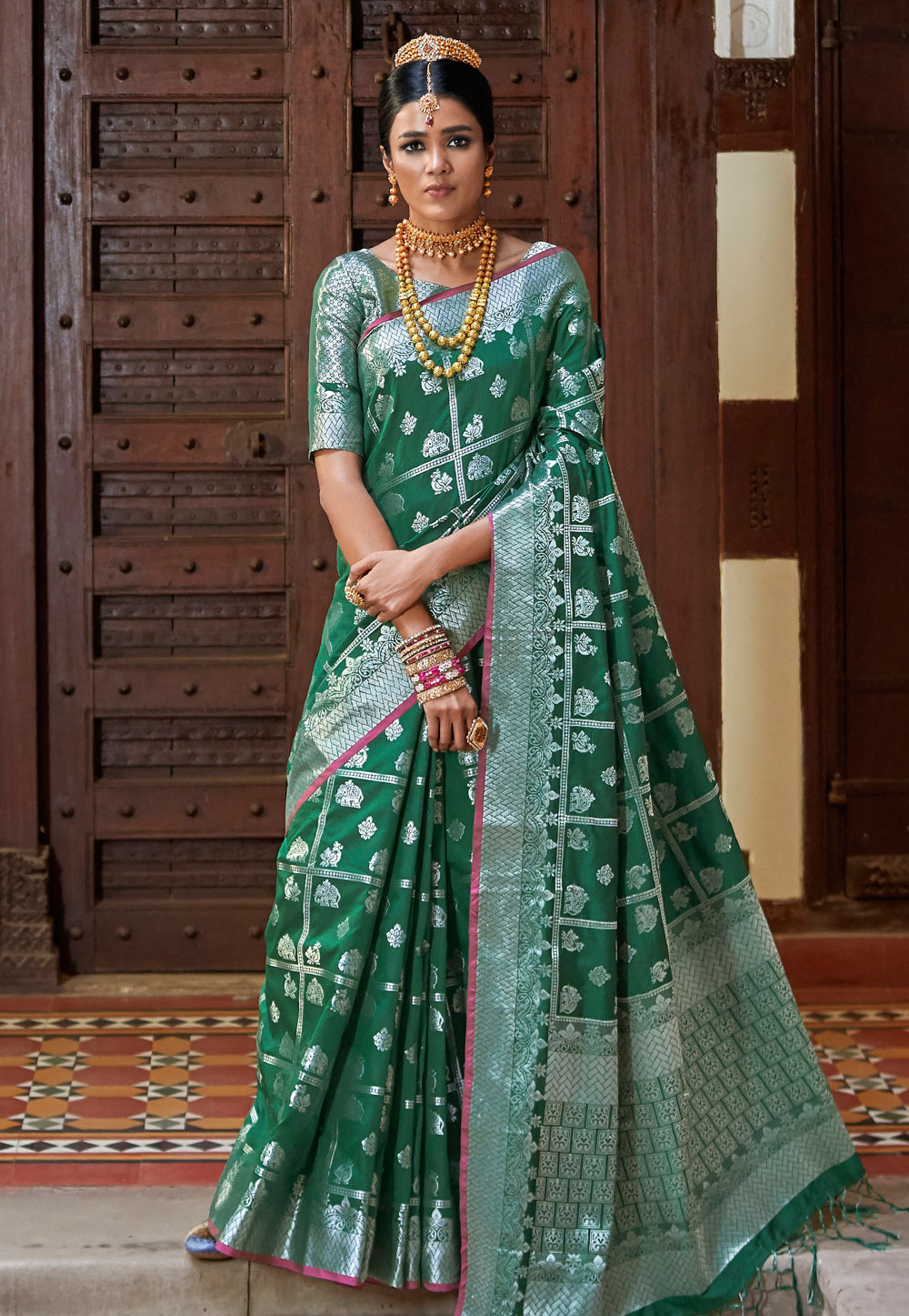 Green Silk Festival Wear Saree 159774