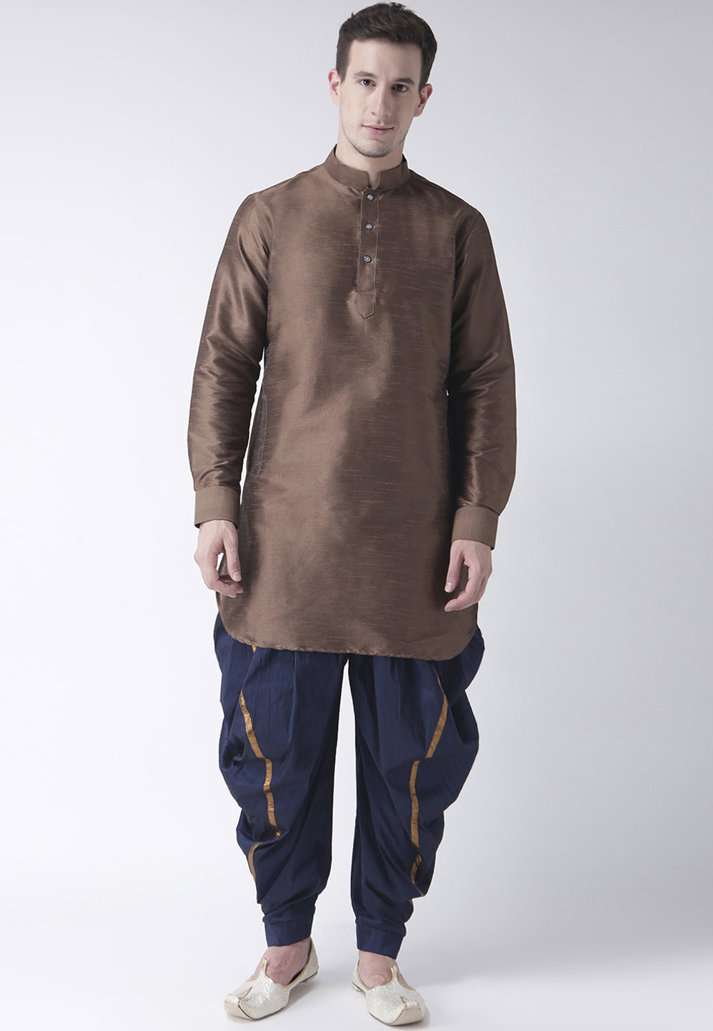 Brown Dupion Silk Readymade Dhoti Kurta 201561