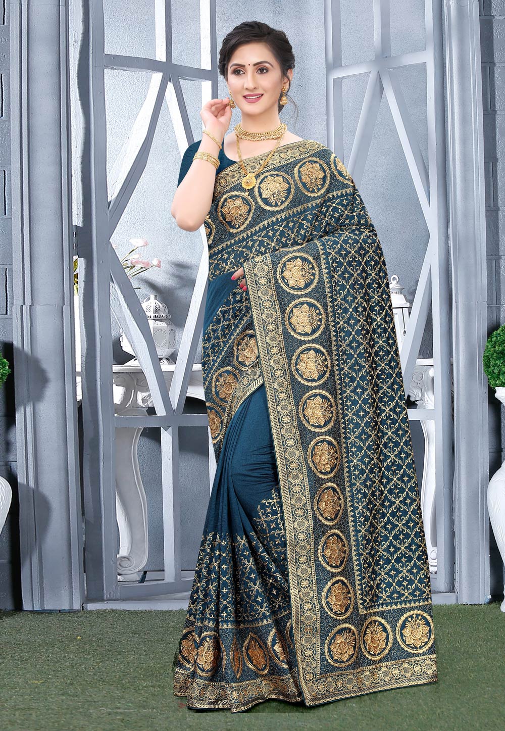 Blue Silk Saree With Blouse 218116
