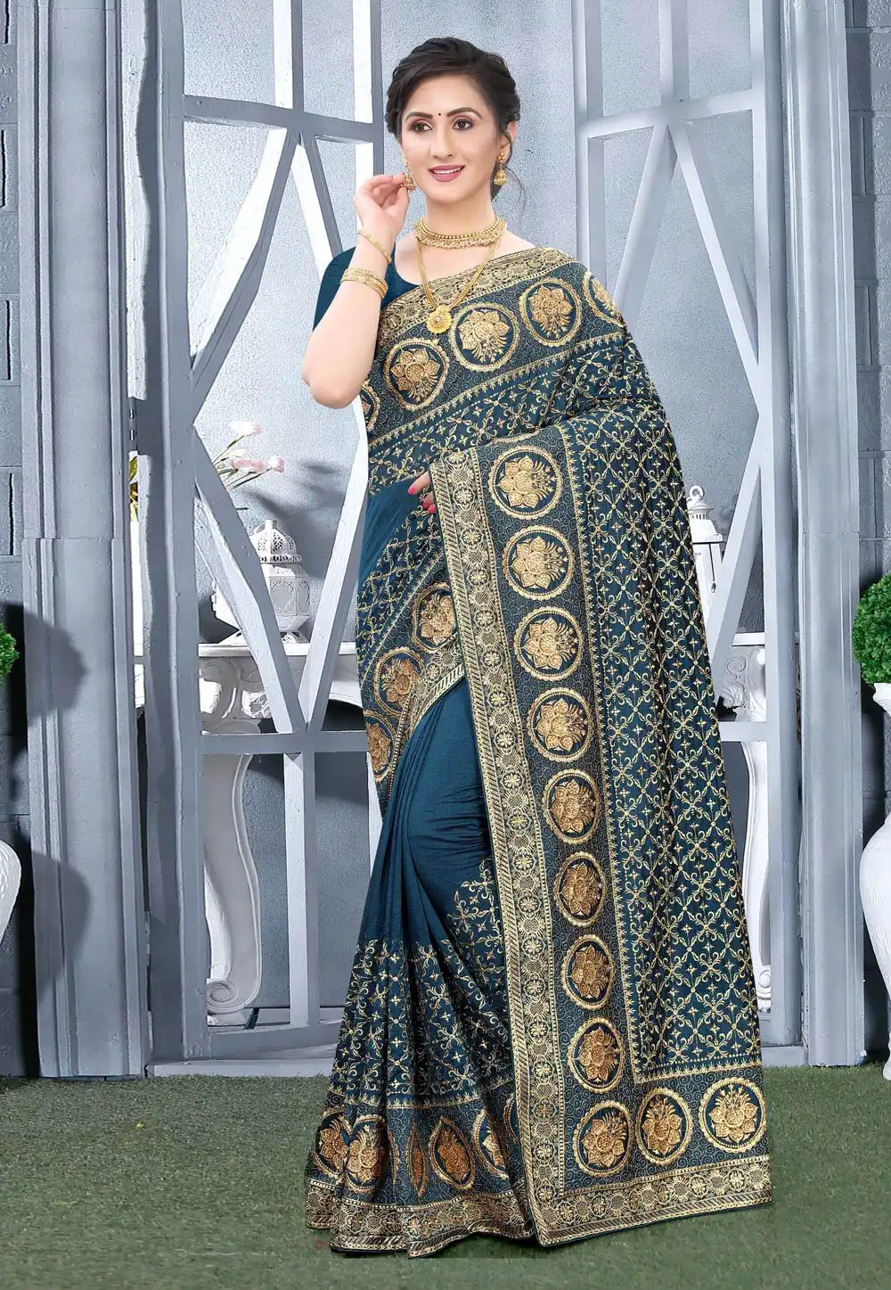 Blue Silk Saree With Blouse 218116