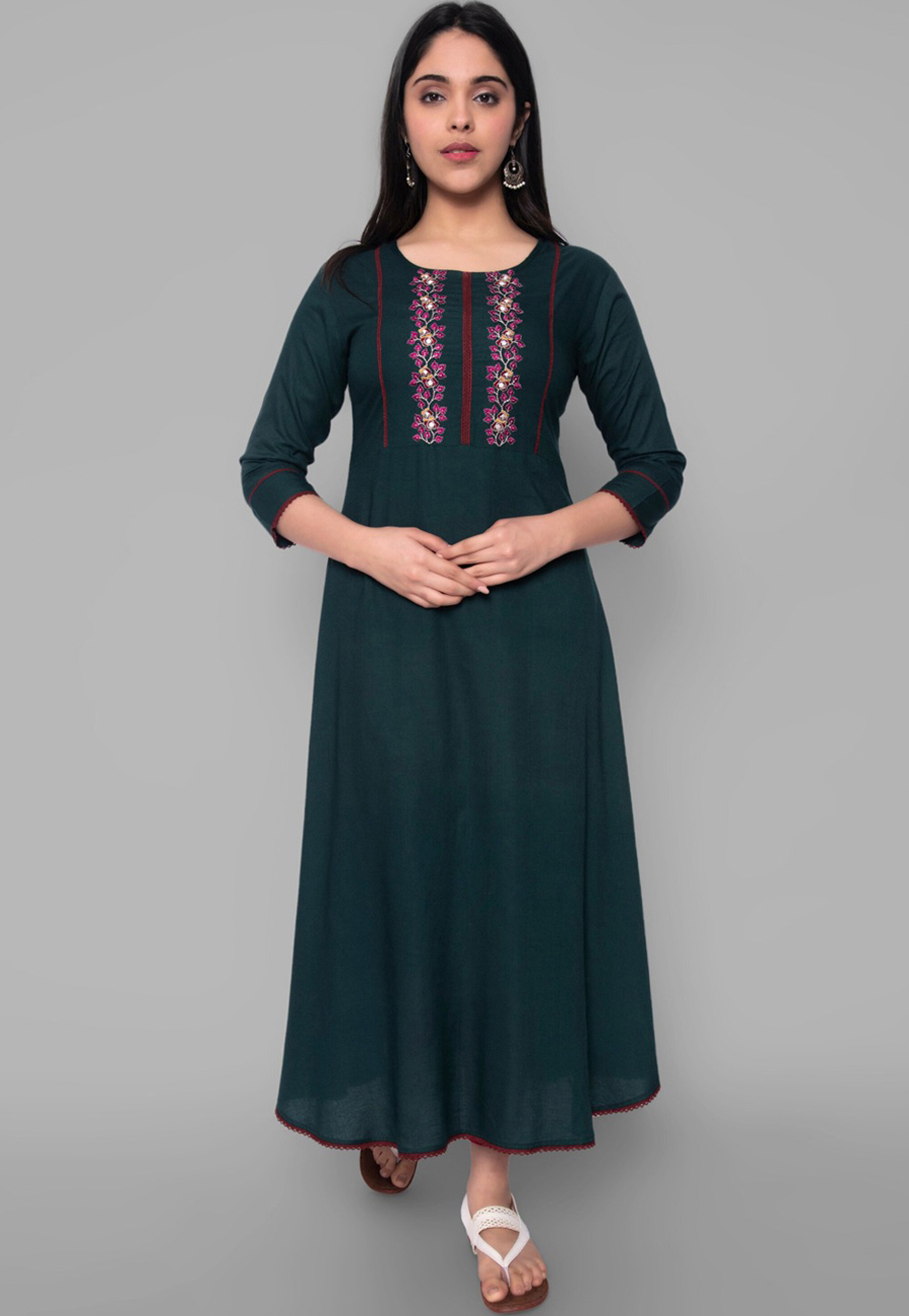 Green Rayon Kurta Set With Legging 264578