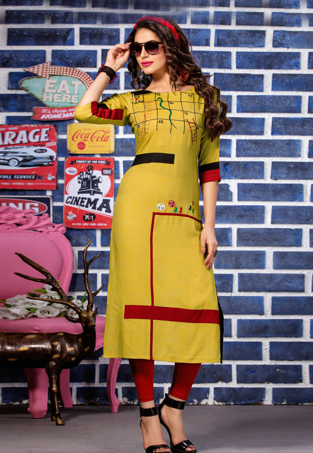 Yellow Rayon Readymade Kurti 163146