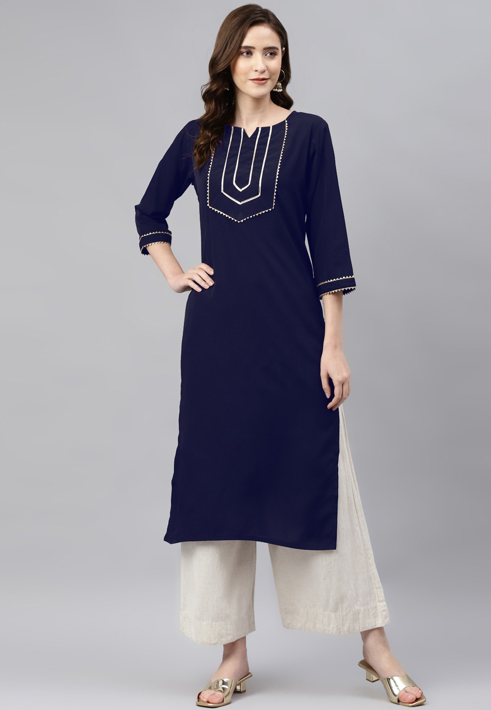 Navy Blue Rayon Tunic 266484