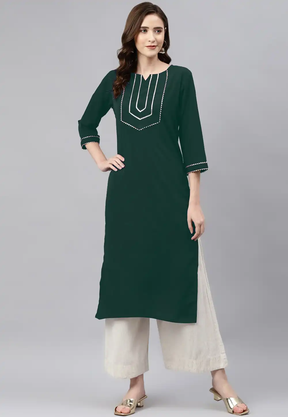 Green Rayon Kurti 266485