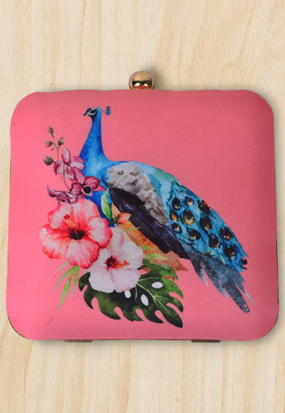 Pink Art Silk Printed Clutch 187981