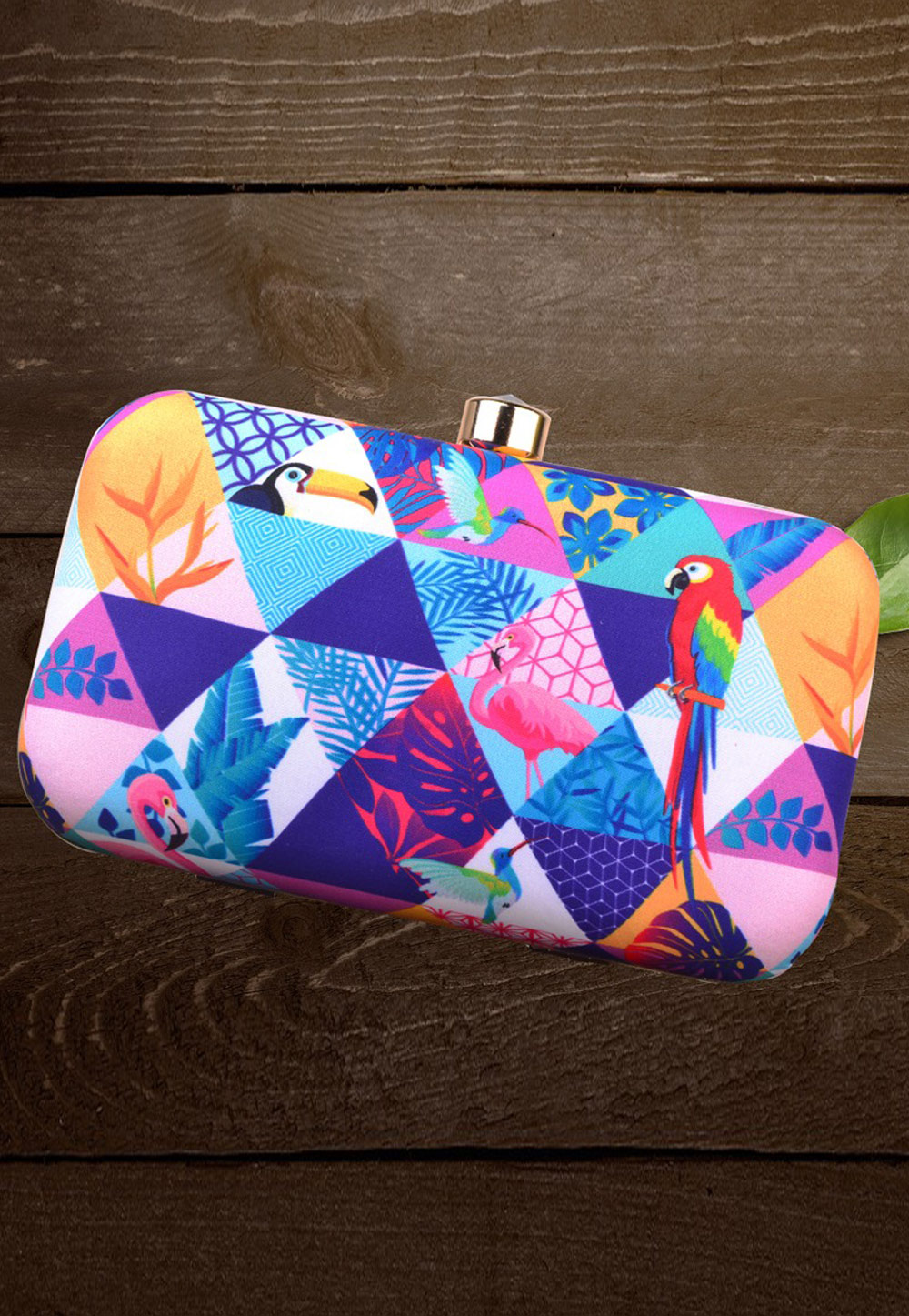 Blue Art Silk Printed Clutch 188001