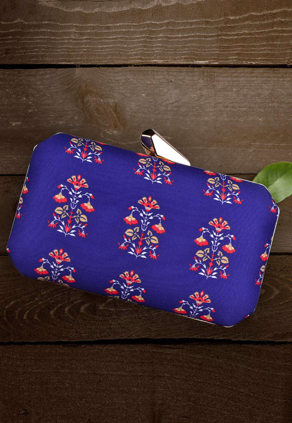 Blue Art Silk Printed Clutch 188023