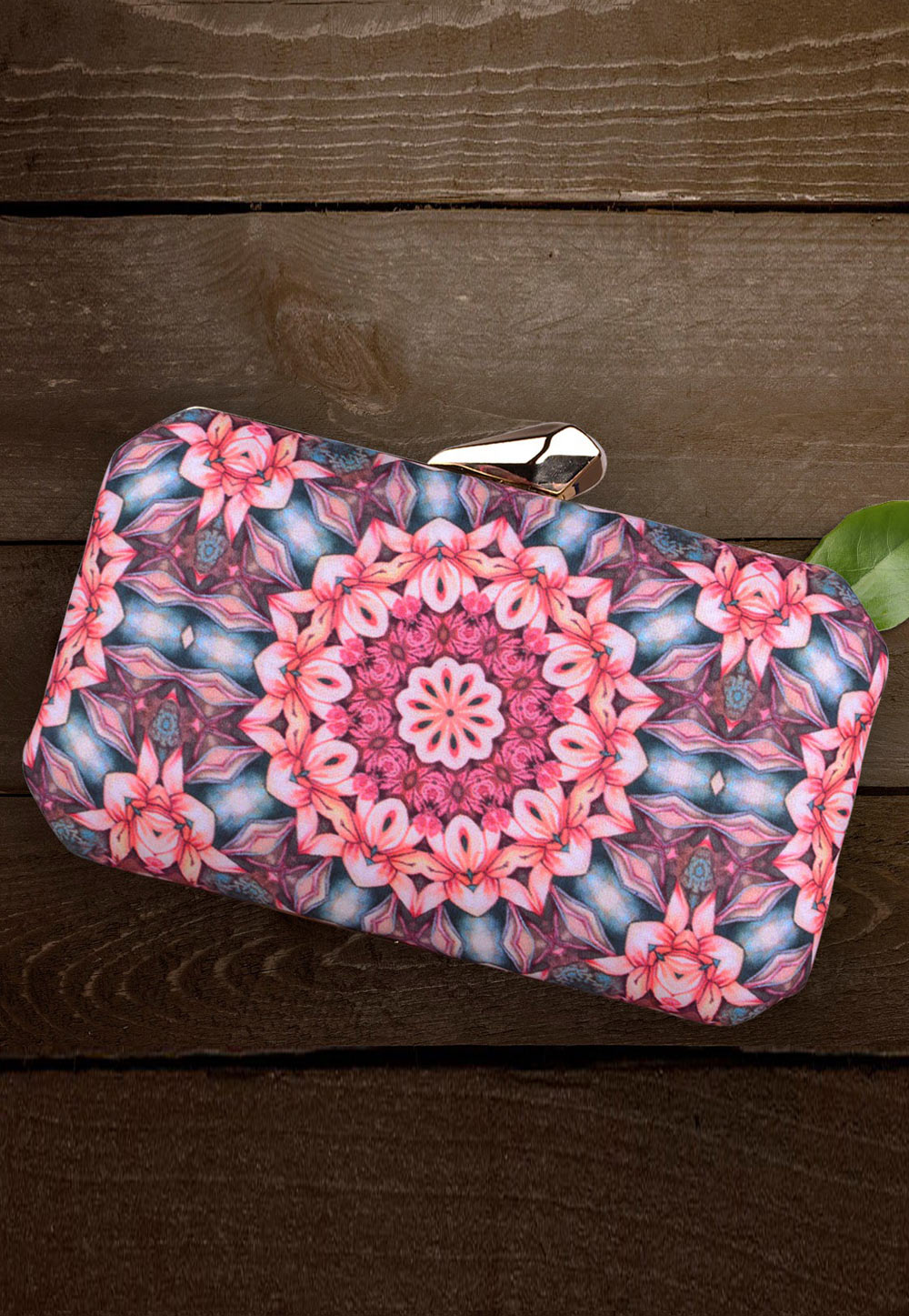 Pink Art Silk Printed Clutch 188024