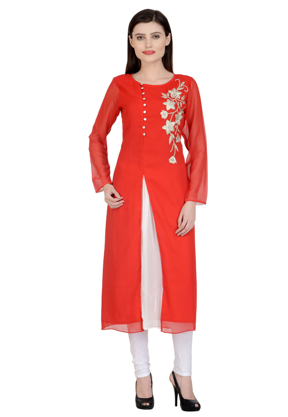 Red Georgette Kurta Set 267138