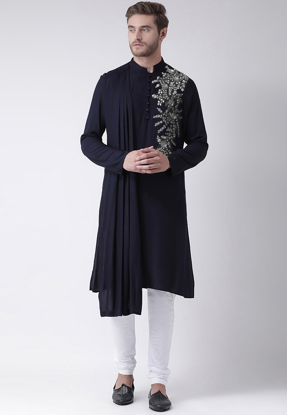 Navy Blue Cotton Kurta Pajama 270160