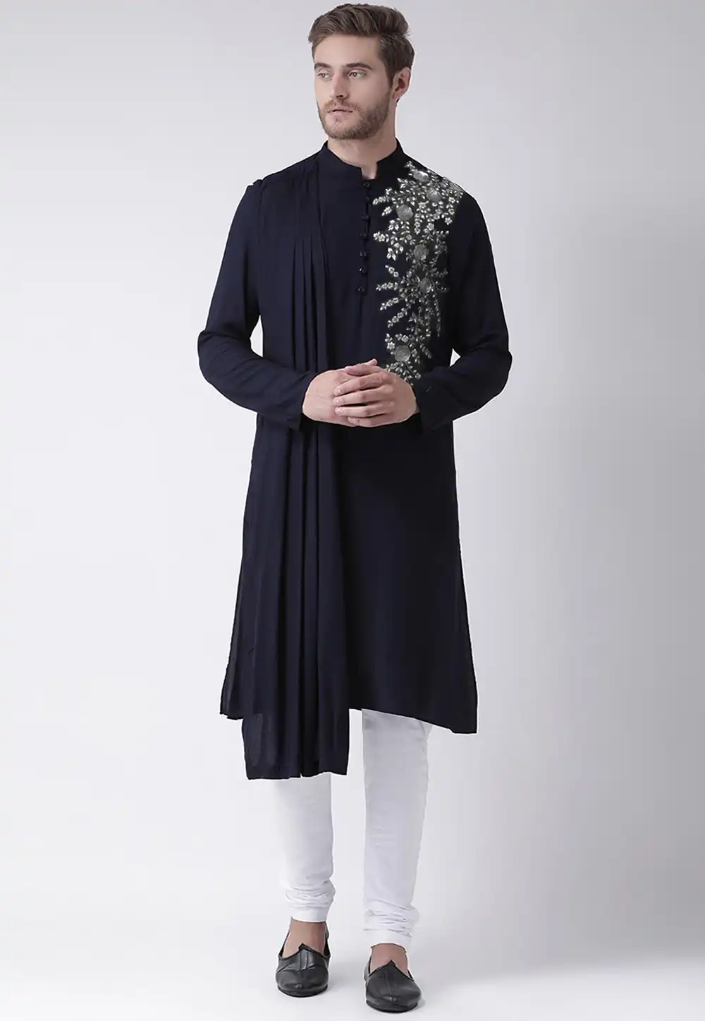 Navy Blue Cotton Kurta Pajama 270160