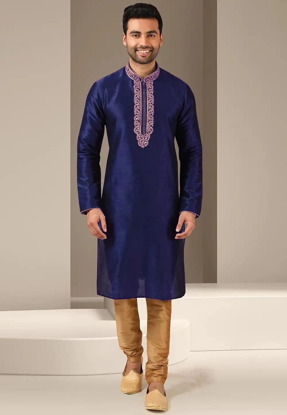 Blue Dupion Silk Kurta Pajama 270163