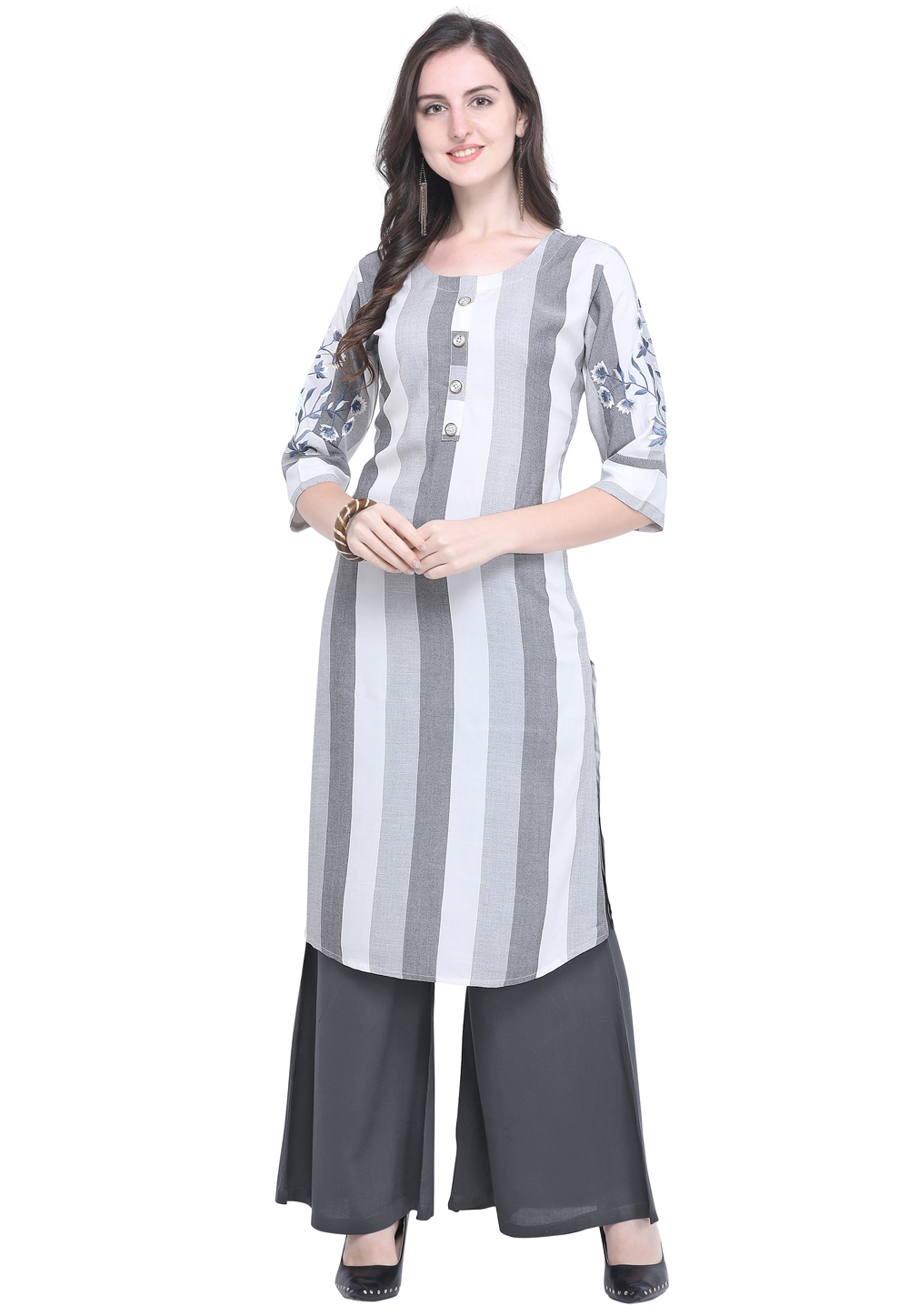 Grey Rayon Readymade Tunic 188823